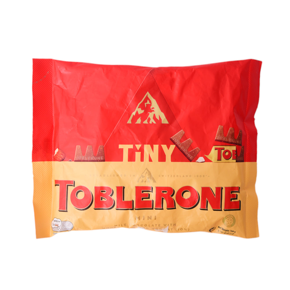 TOBLERONE TINY MILK CHOCOLATE WITH ALMOND NOUGAT 168 GM