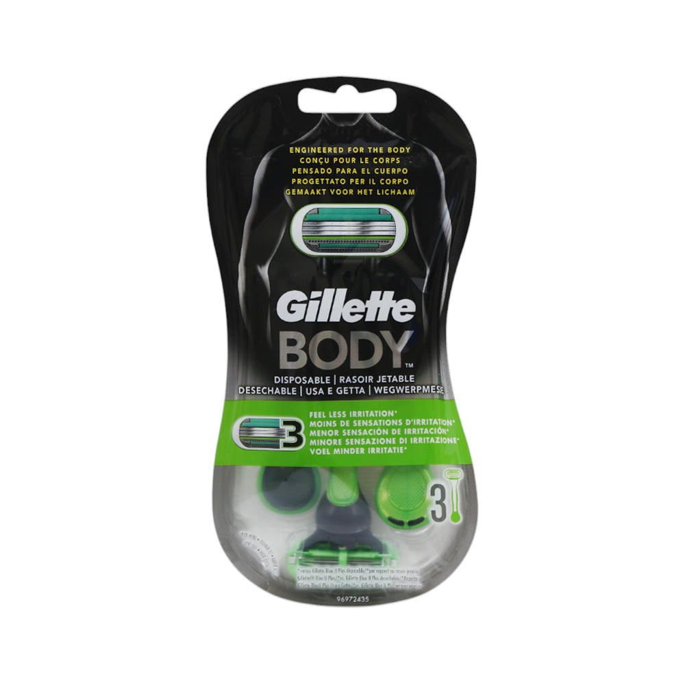 GILLETTE RAZOR 3 BLADE DISPOSIBLE BODY 3PC PACK