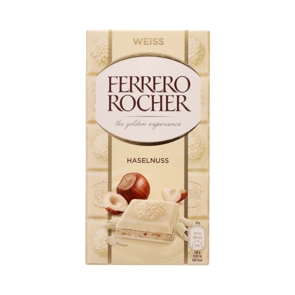 FERRERO ROCHER CHOCOLATE BAR WEISS 90 GM