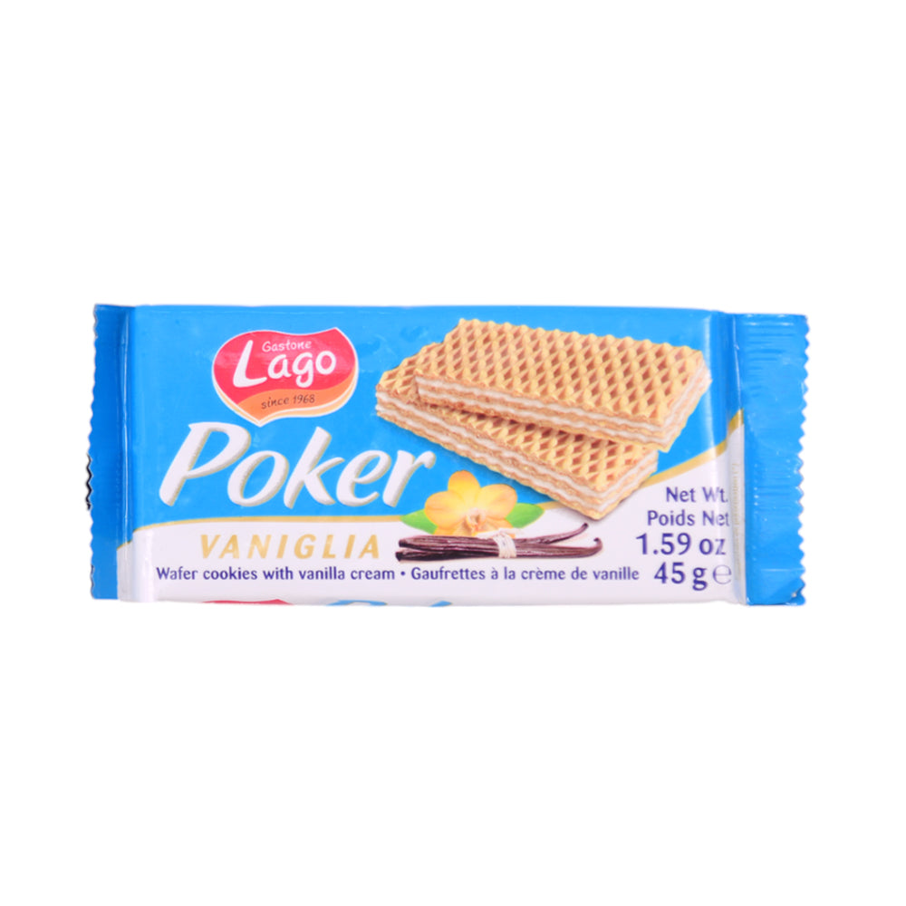 GASTONE LAGO WAFFER POKER VANILLA CREAM 45 GM