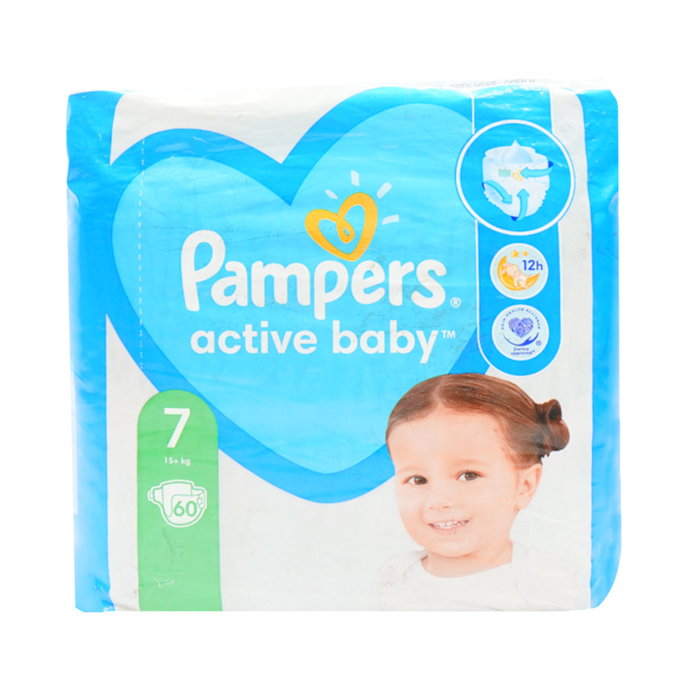 PAMPERS BABY DRY DIAPER 7 15+KG 60 PCS