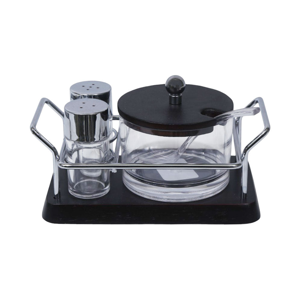 SUGAR POT SET 3PC ACRYLIC 1214