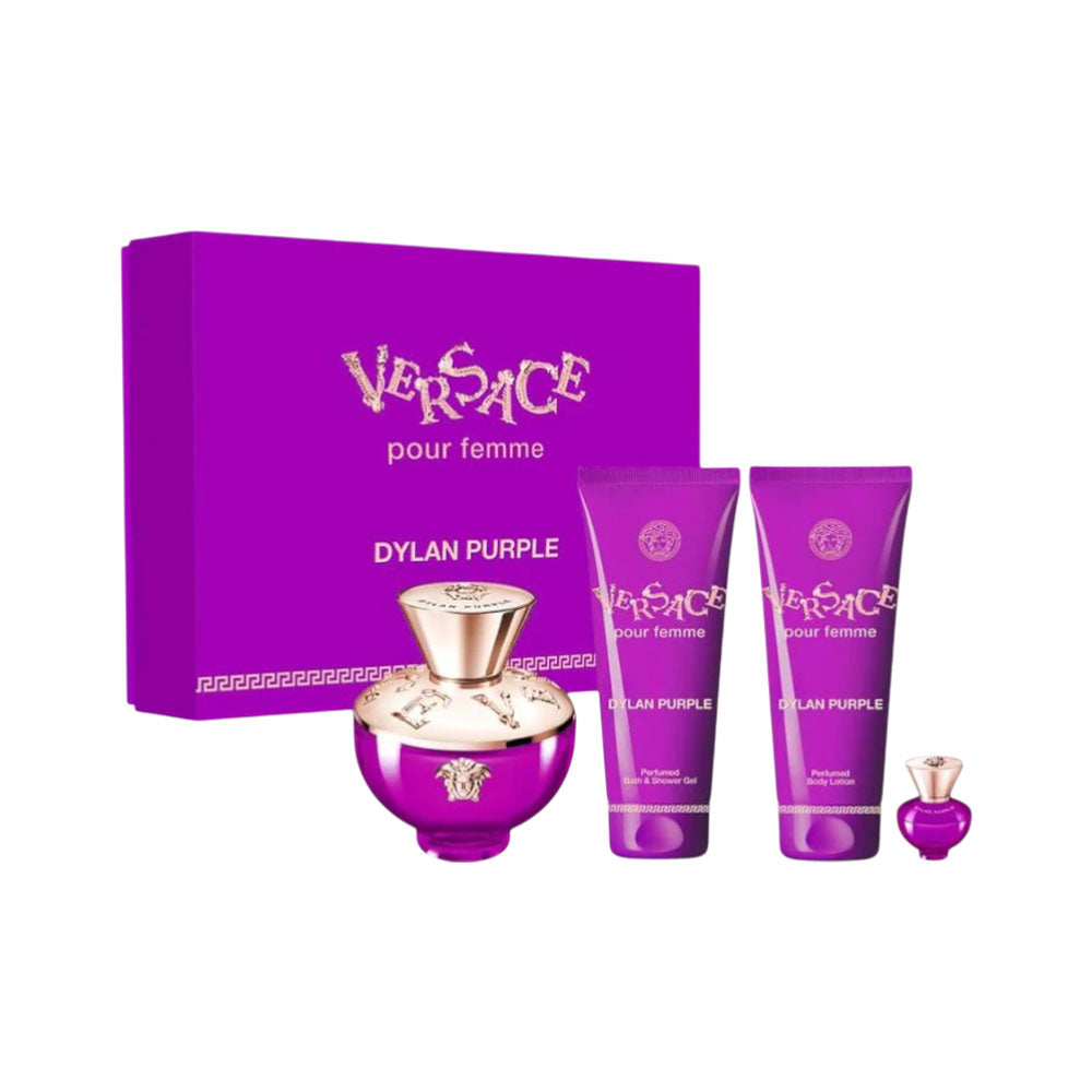VERSACE DYLAN PURPLE FOR WOMEN 4PC GIFT SET