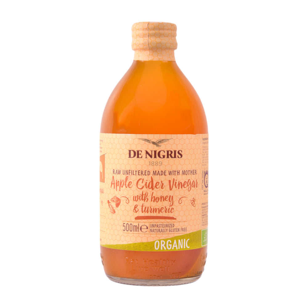DE NIGRIS APPLE CIDER VINEGAR HONEY & TURMERIC ORGANIC 500 M