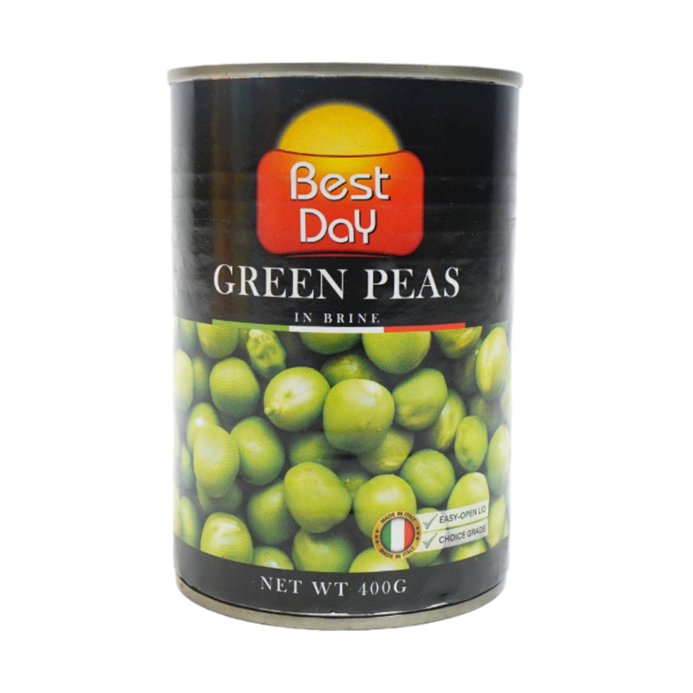 BEST DAY GREEN PEAS IN BRINE TIN 400 GM