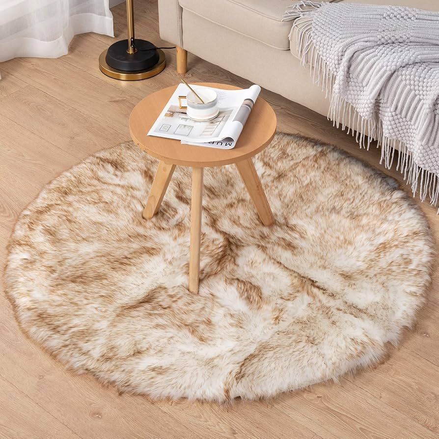 ORIENTAL FUR RUG ROUND 80X80