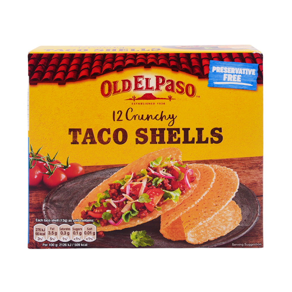 OLD EL PASO 12 CRUNCHY TACO SHELLS 156GM