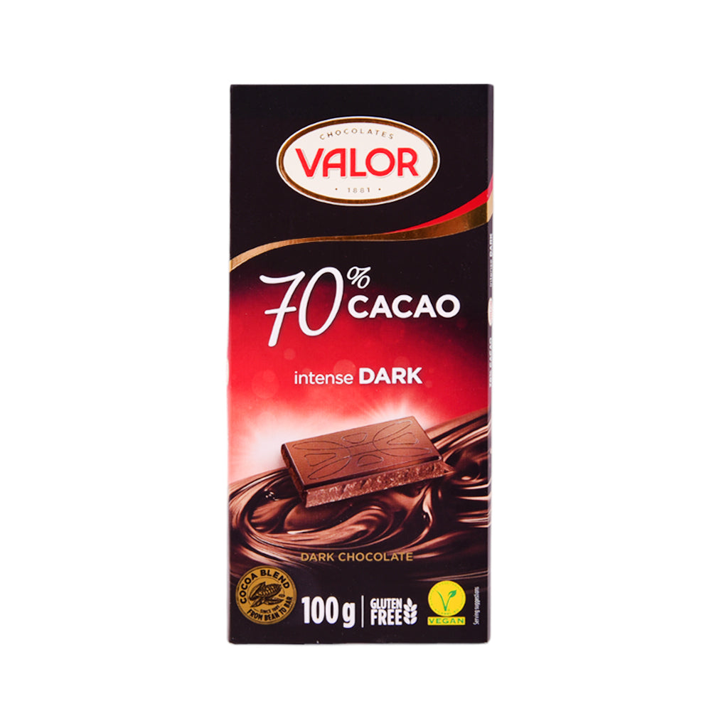 VALOR DARK CHOCOLATE 70% COCOA INTENSE 100 GM