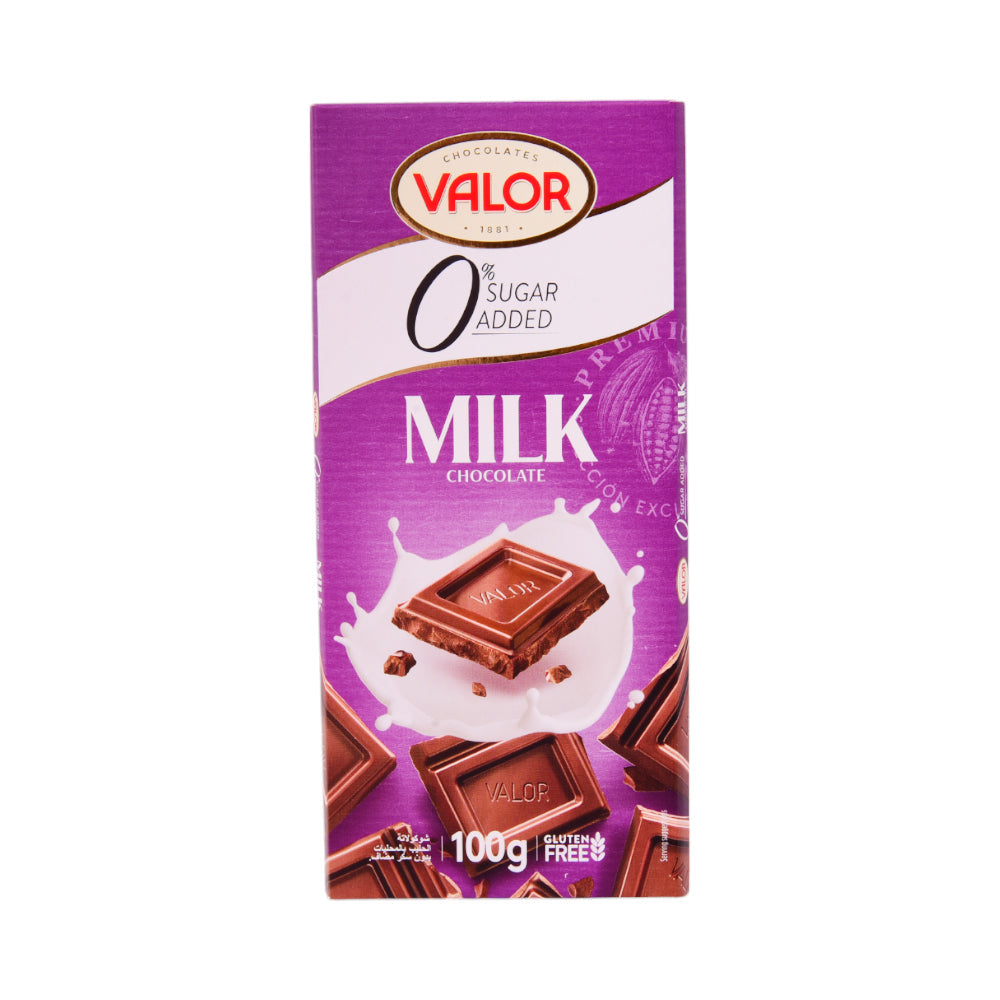 VALOR MILK CHOCOLATE NO SUGAR ADDED 100 GM