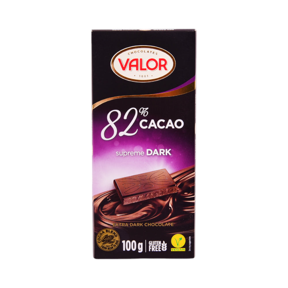 VALOR DARK CHOCOLATE 82% COCOA SUPREME DARK 100 GM