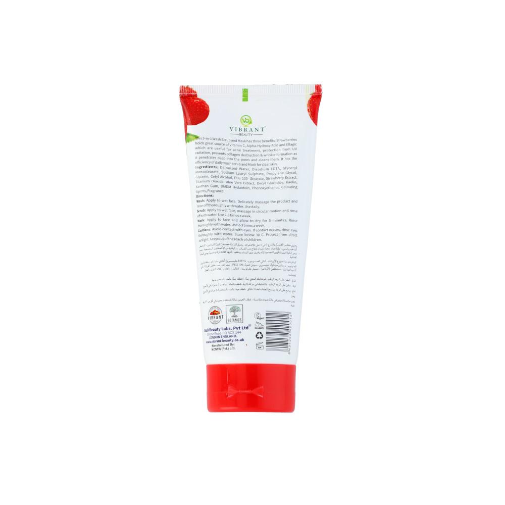 VIBRANT BEAUTY STRAWBERRY 3IN1 SCRUB MASK AND WASH 200 ML