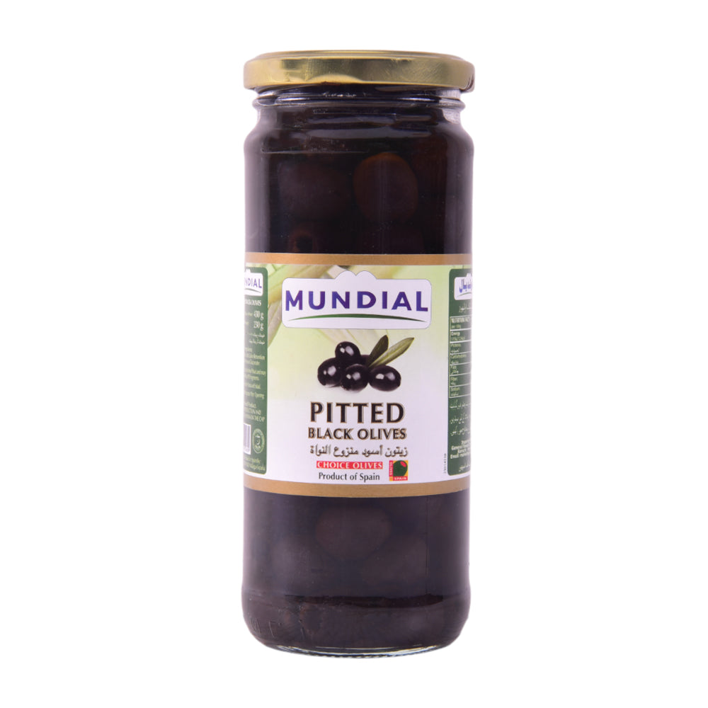 MUNDIAL OLIVES BLACK PITTED 430 GM