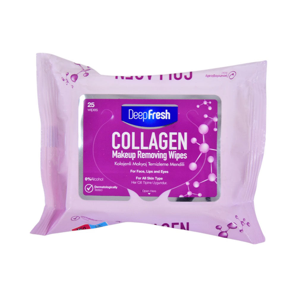 DEEP FRESH COLLAGEN MAKEUP REMOVER WIPES 25PCS