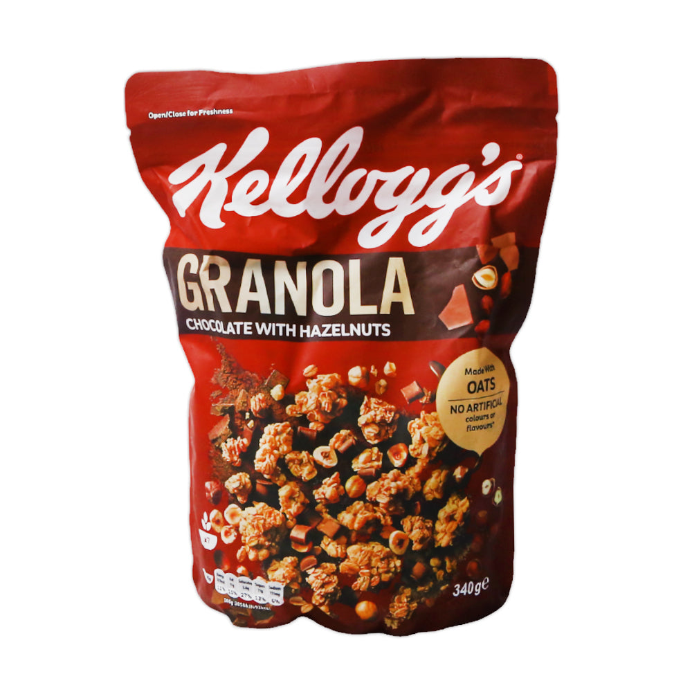 KELLOGGS GRANOLA CEREAL CHOCOLATE HAZELNUT POUCH 340 GM