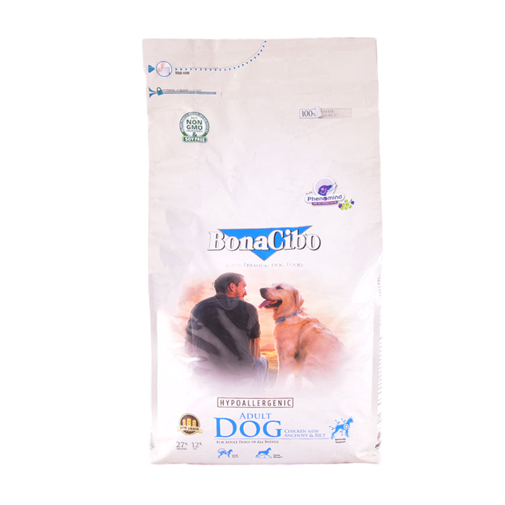 BONACIBO ADULT DOG CHICKEN WITH ANCHOVY & RICE BAG 4 KG