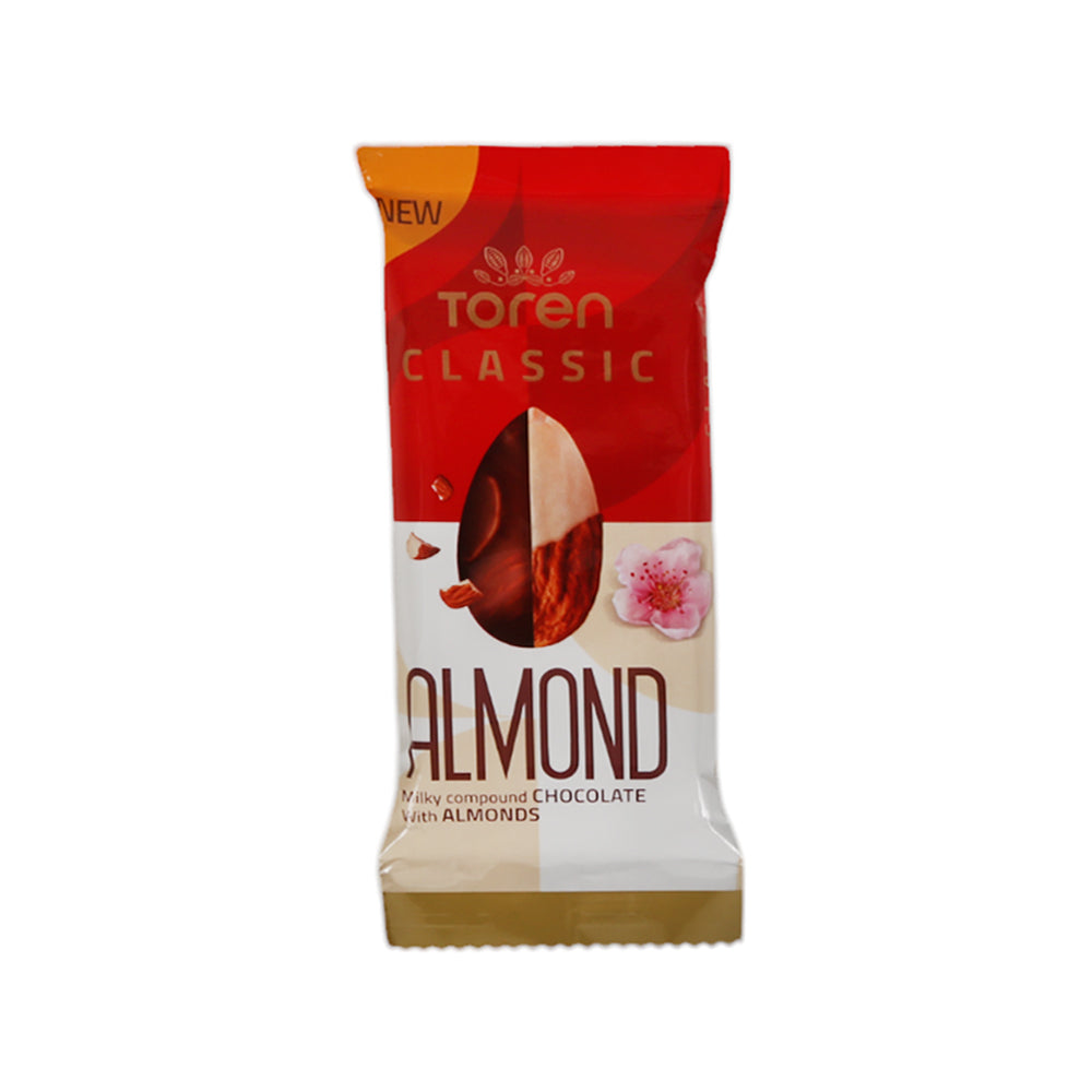 TOREN CLASSIC CHOCOLATE ALMONDS BAR 52 GM