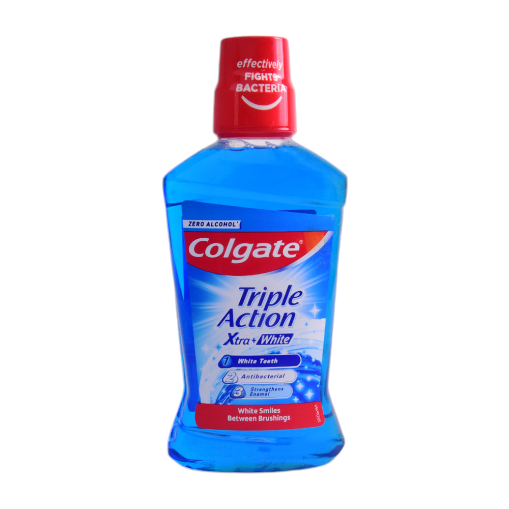 COLGATE MOUTH WASH TRIPLE ACTION XTRA + WHITE 500 ML