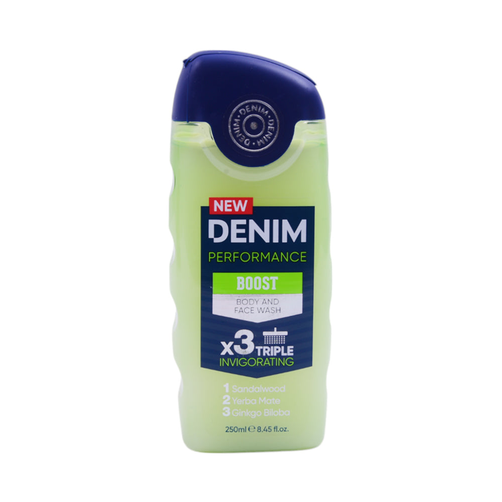 DENIM BODY & FACE WASH BOOST TRIPLE INVIGORATING 250 ML