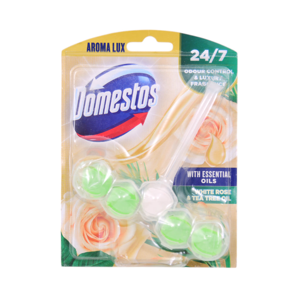 DOMESTOS TOILET FRESHNER WHITE ROSE & TEA TREE OIL 55 GM