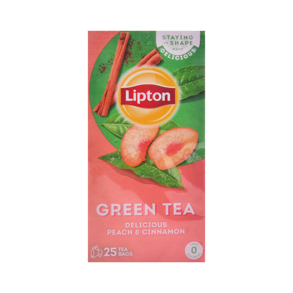 LIPTON GREEN TEA DELICIOUS PEACH & CINNAMON 25BAGS 32.5GM
