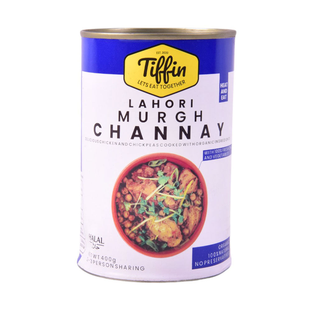 TIFFIN MURGH CHANNAY READY TO EAT TIN 400 GM