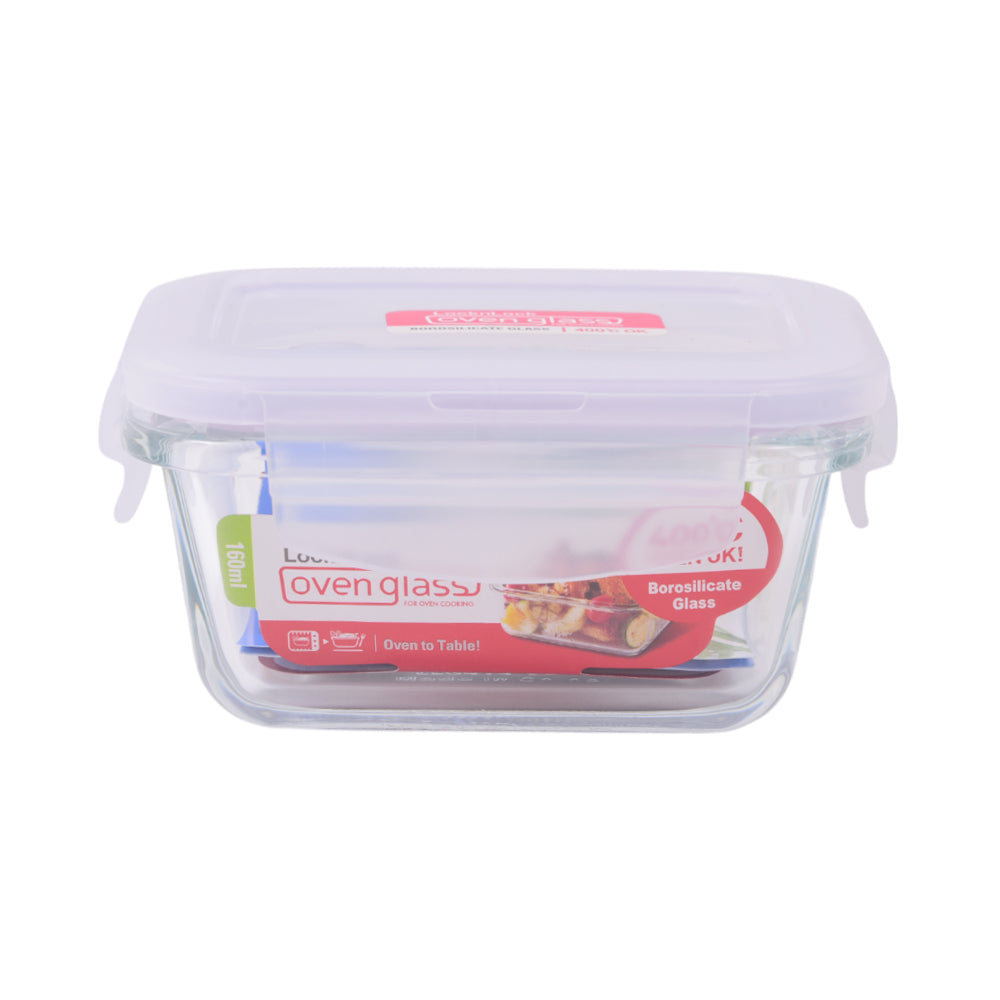 LOCK & LOCK BOROSEAL HEAT RESISTANT GLASS RECTANGLE 160ML-HL