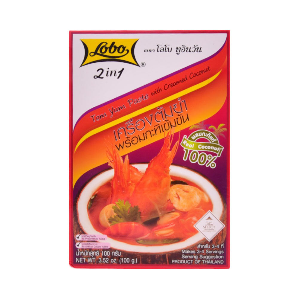 LOBO 2IN1 TOM YUM PASTE WITH CREAMED COCONUT 100G