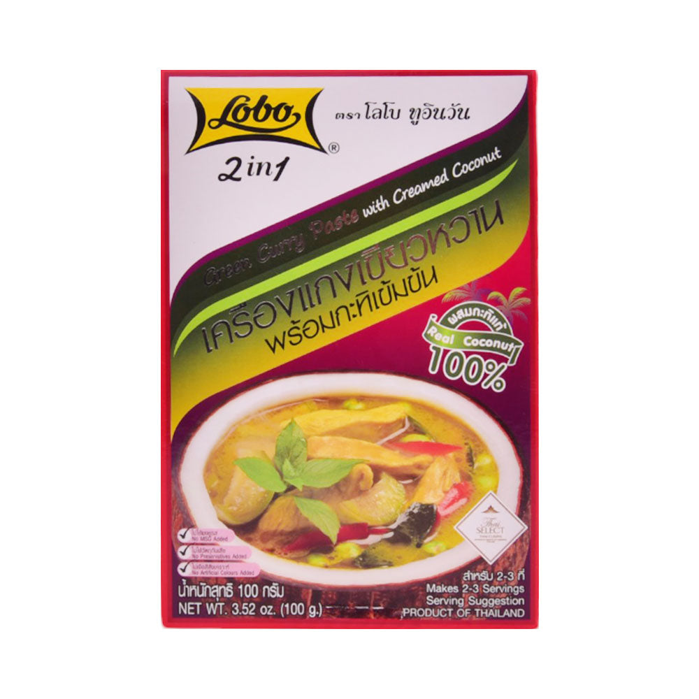 LOBO 2IN1 GREEN CURRY PASTE WITH CREAMED COCONUT 100G