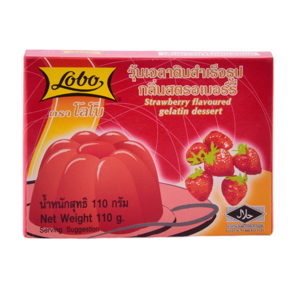 LOBO GELATIN DESSERT STRAWBERRY 110G