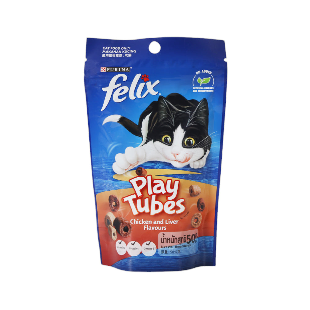 PURINA FELIX CAT FOOD PLAY TUBES CHICKER & LIVER 60G