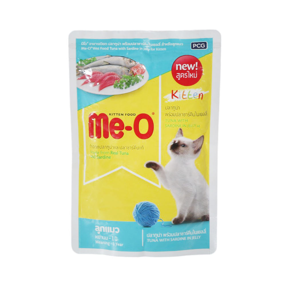 ME-O CAT FOOD KITTEN TUNA WITH SARDINE JELLY 80 GM