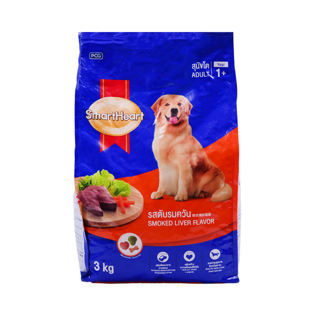 SMART HEART DOG FOOD ADULT SMOKED LIVER 3 KG