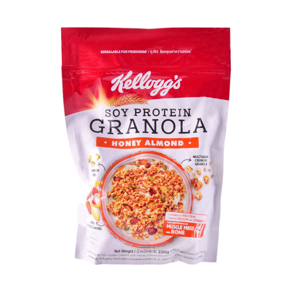 KELLOGGS CEREAL SOY PROTEIN GRANOLA HONEY ALMOND 220G