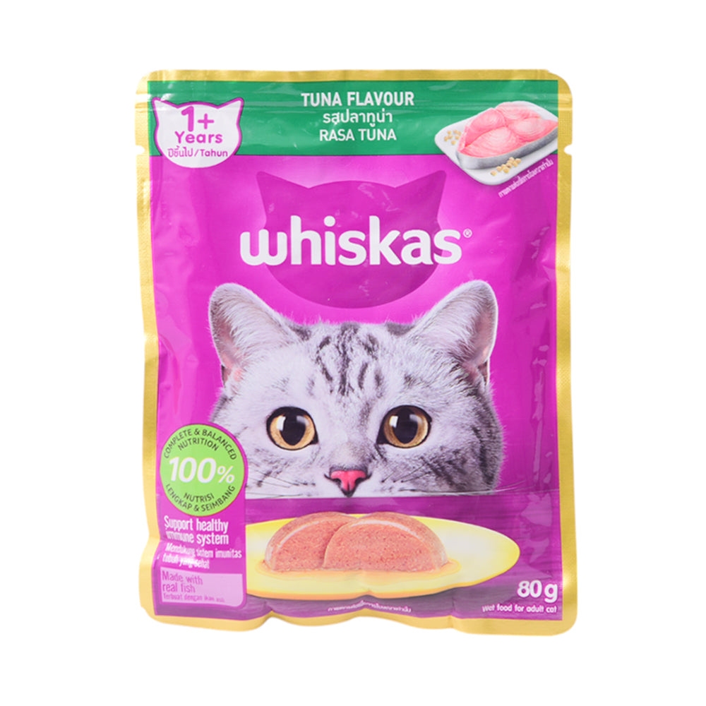 WHISKAS CAT FOOD TUNA 1+YEAR TUNA 80 GM