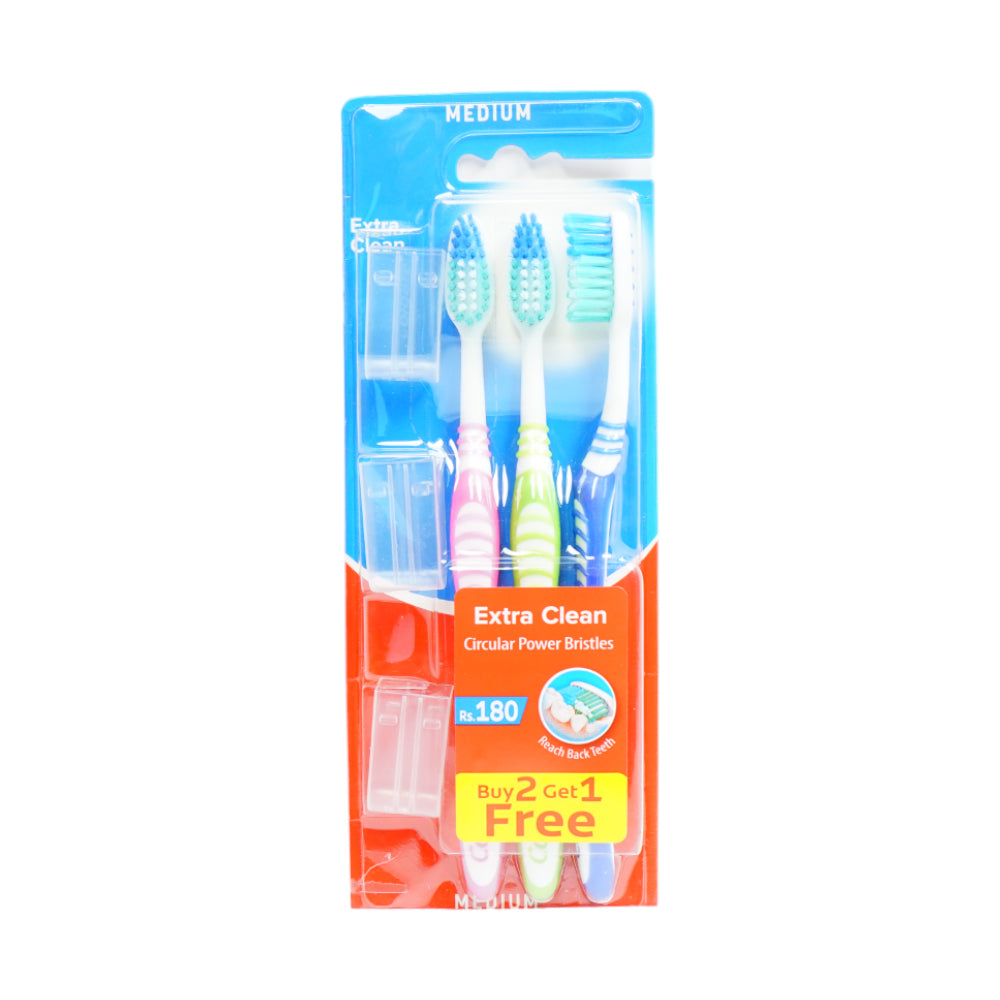 COLGATE TOOTH BRUSH EXTRA CLEAN TRIPLE PACK MEDIUM