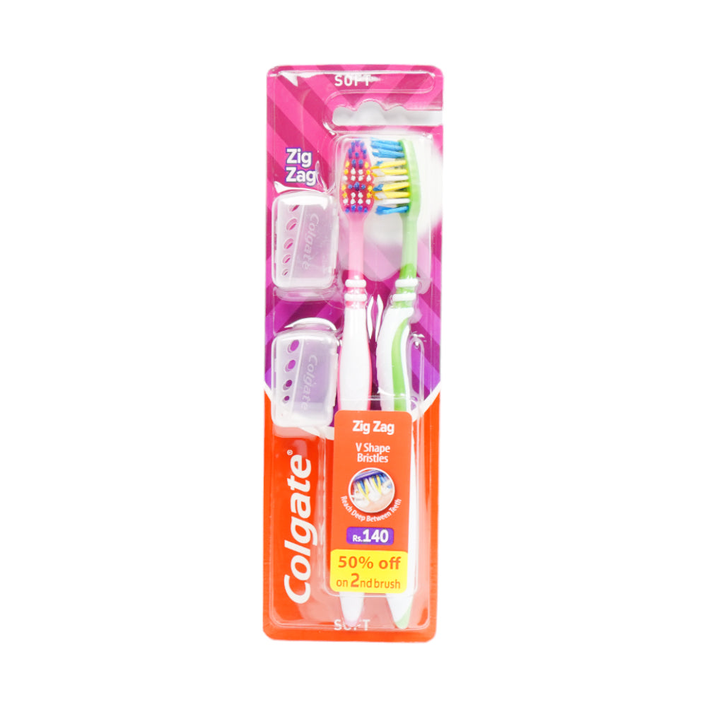 COLGATE TOOTH BRUSH ZIGZAG TWIN PACK SOFT