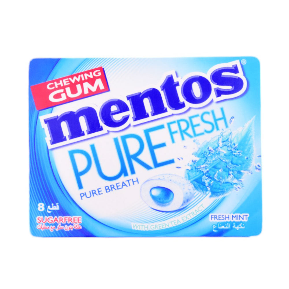 MENTOS CHEWING GUM FRESH MINT SUGAR FREE 8PCS