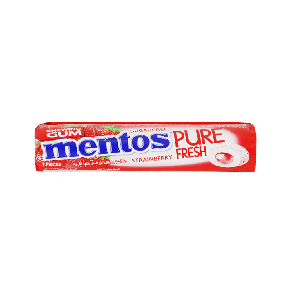 MENTOS GUM PURE FRESH STRAWBERRY SUGAR FREE 15.75 GM
