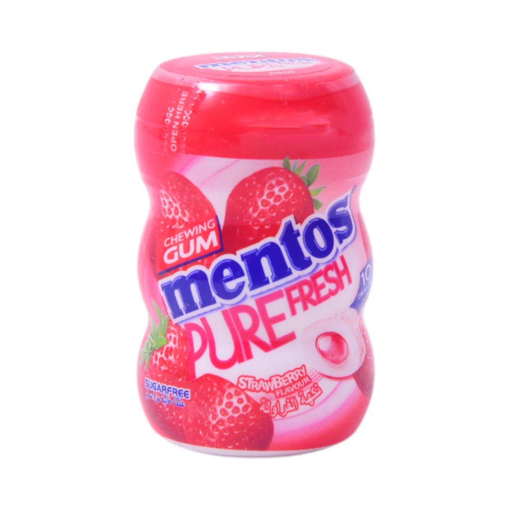 MENTOS PURE FRESH STRAWBERRY SUGARFREE CHEWING GUM 10PCS