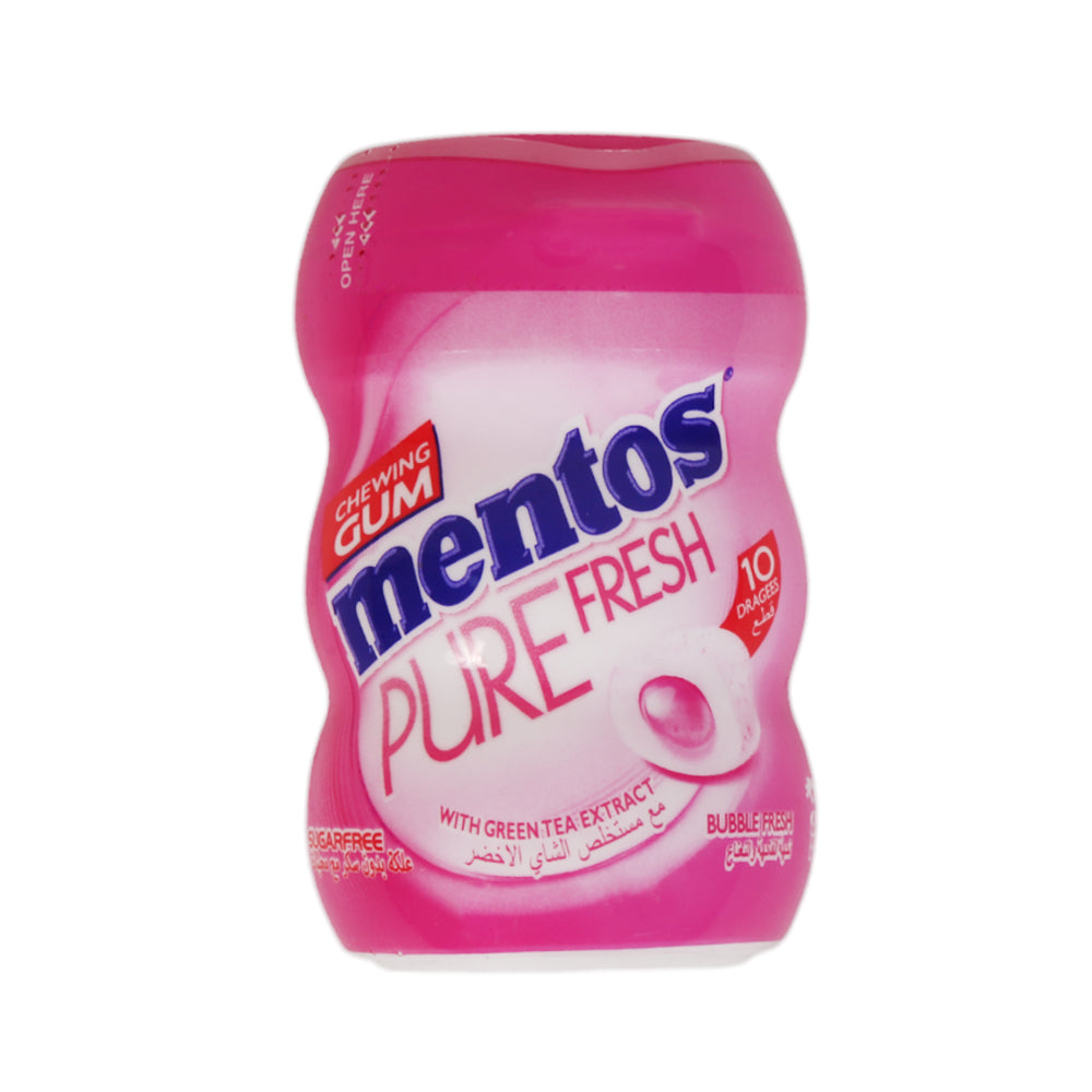 MENTOS PURE FRESH BUBBLEFRESH SUGARFREE CHEWING GUM 10PCS
