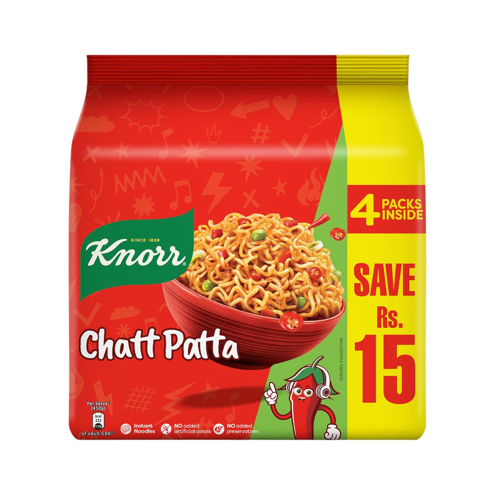 KNORR NOODLES CHATPATTA PROMO PACK 1X4 200 GM