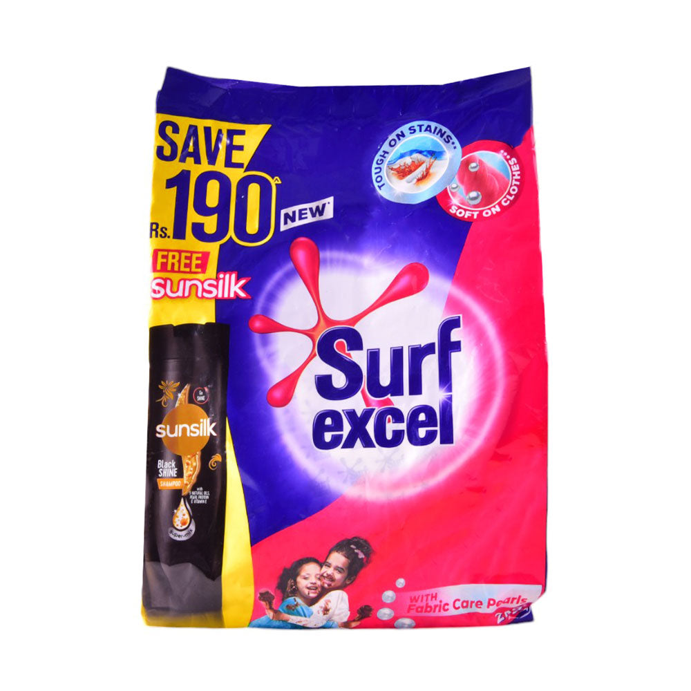 SURF EXCEL WASHING POWDER POUCH SAVE RS.190 SUNSILK SHAMPOO