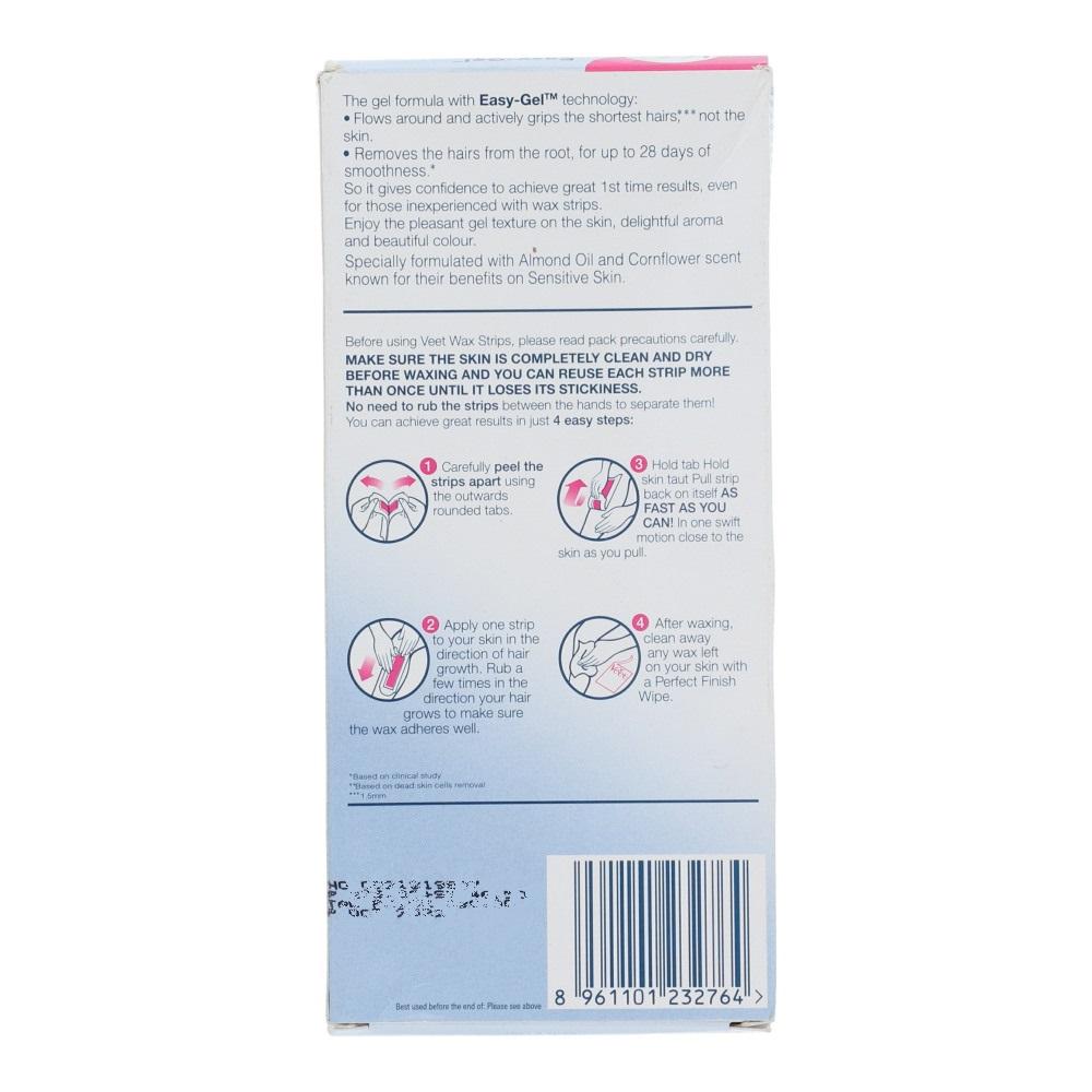 VEET HAIR REMOVER WAX STRIPS SENSITIVE SKIN 12 PCS