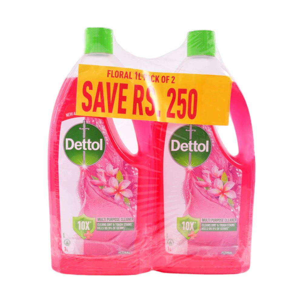 DETTOL FLOOR CLEANER FLORAL 1+1 1LTR PROMO PACK