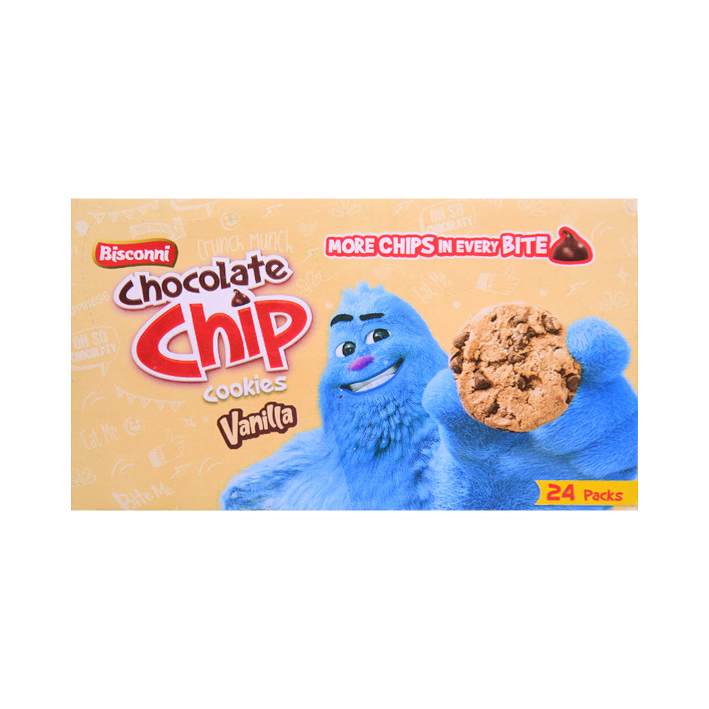 BISCONNI CHOCOLATE CHIP COOKIES VANILLA SNACK PACK 10 GM BOX