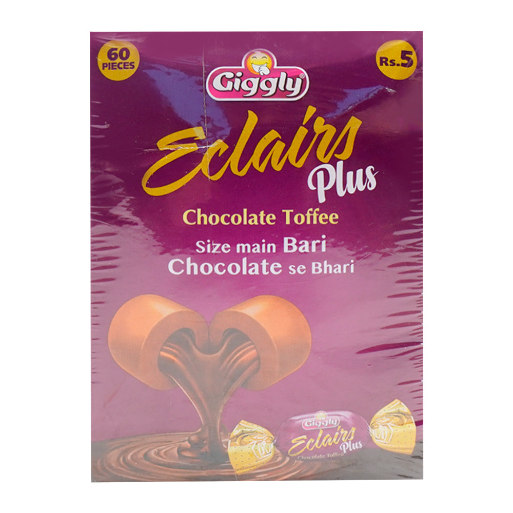 GIGGLY ECLAIR PLUS CHOCOLATE TOFFEE 60 PIECES BOX