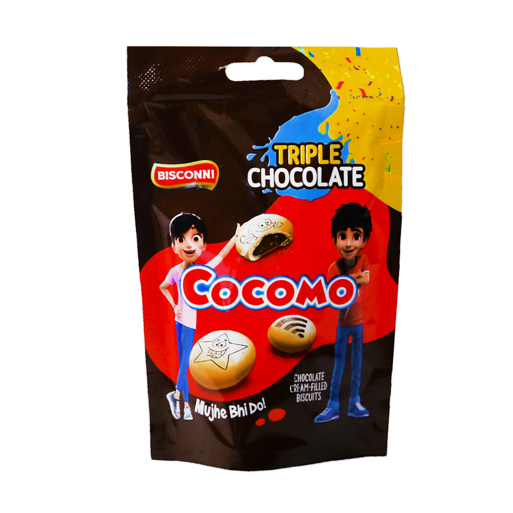 BISCONNI COCOMO TRIPLE CHOCOLATE MINI POUCH 39.6 GM