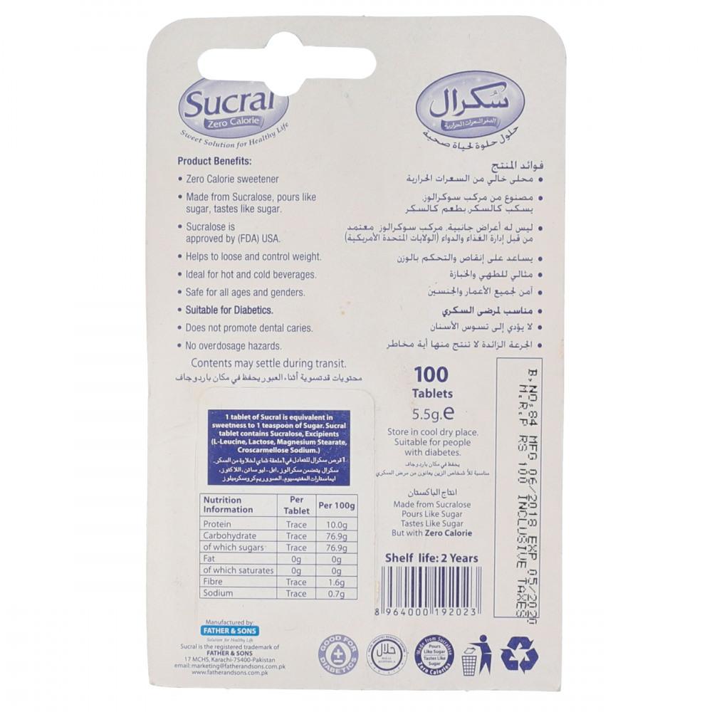SUCRAL ZERO CALORIE 100 TABLETS 5.5 GM