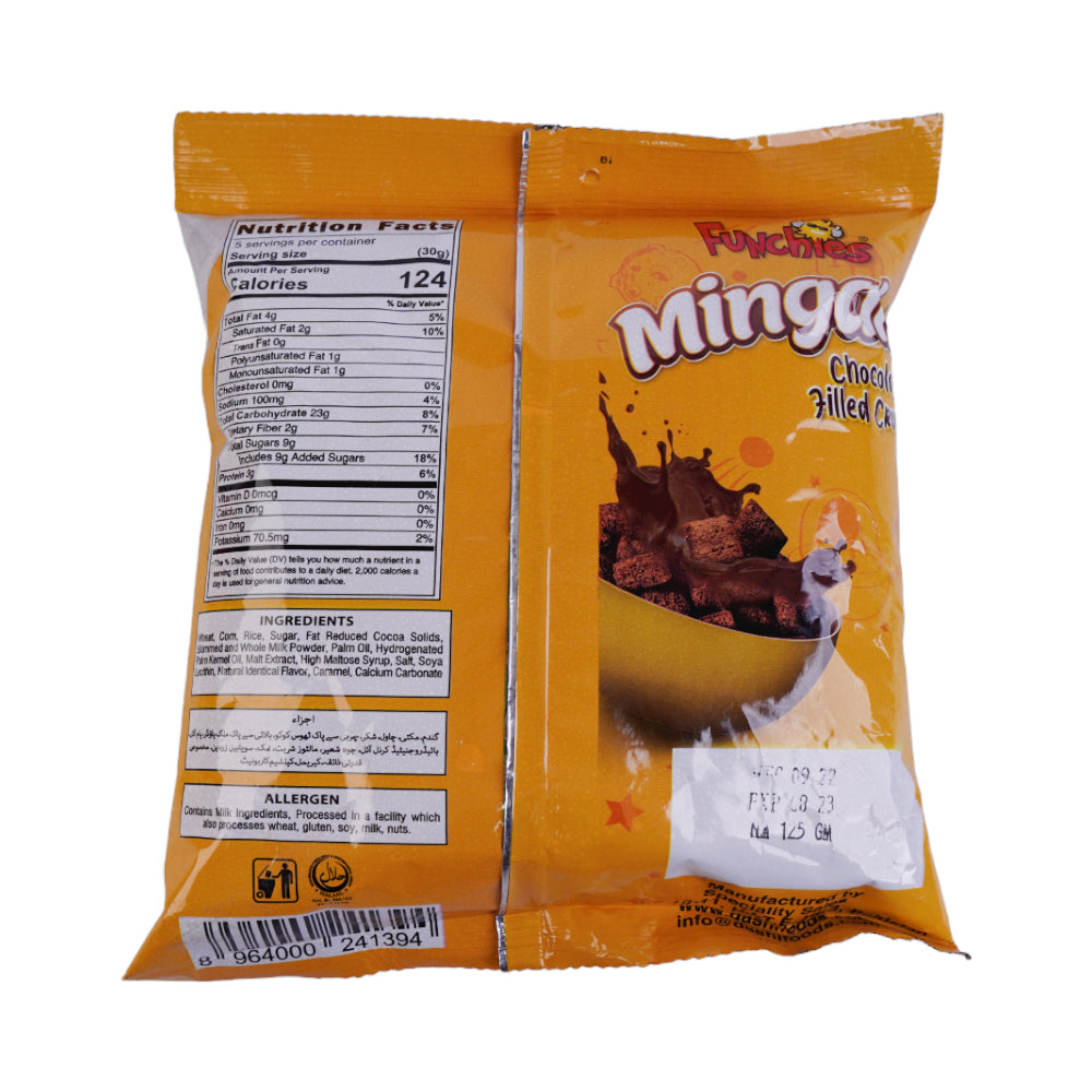 FUNCHIES YELLOW MINGALZ MINGALZ CHOCOLATE FILLED CRUNCH 110 GM
