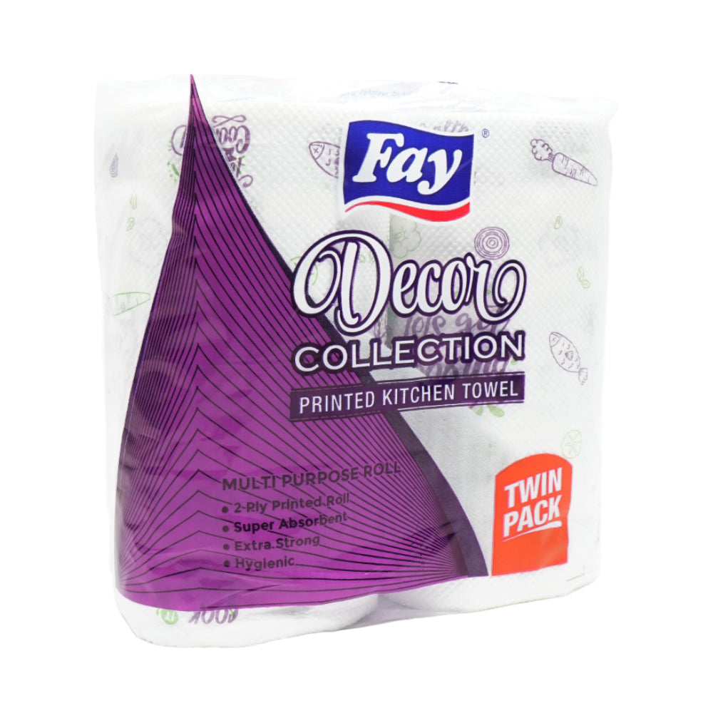 FAY DECOR PRINTED KITCHEN TOWEL ROLL TWIN PACK